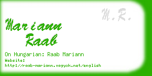 mariann raab business card